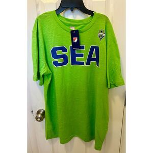NWT Seattle Sounders FC MLS Soccer T Shirt Men's Size XL Bright Green